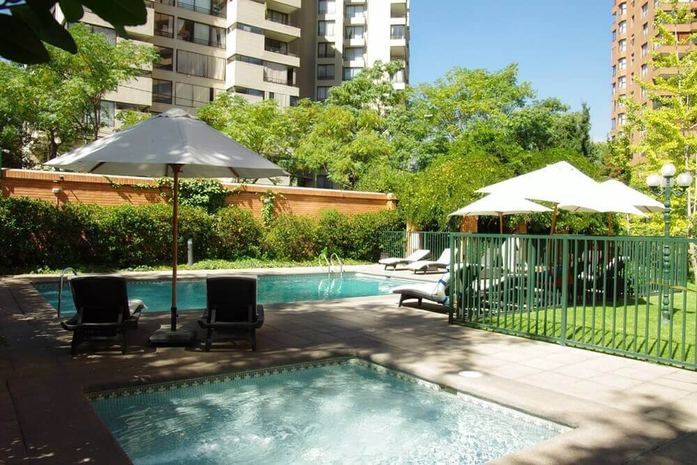 Private pool of a building in the nordic area in Las Condes